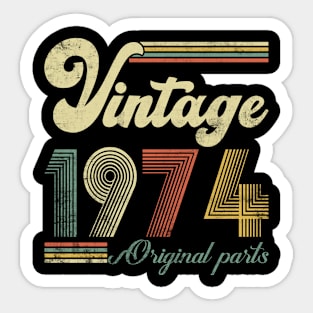 Vintage 1974 50th Birthday Gift Men Women 50 Years Old Sticker